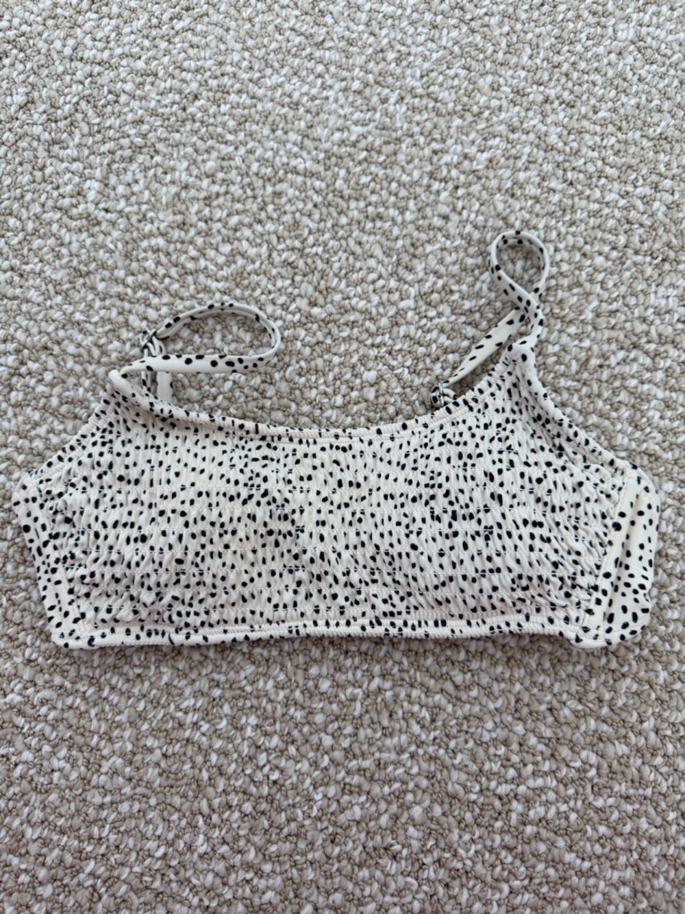 Xhilaration Cream and Black Speckled Cropped Tank Top